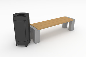 3D Model Bench Park 37