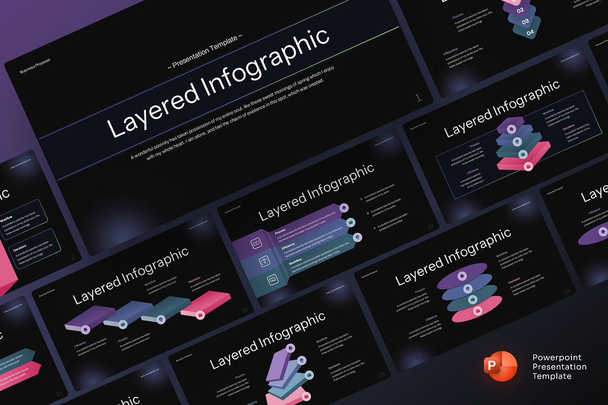 Layered Infographic PowerPoint, a Presentation Template by Premast (Photo 1 of 5)