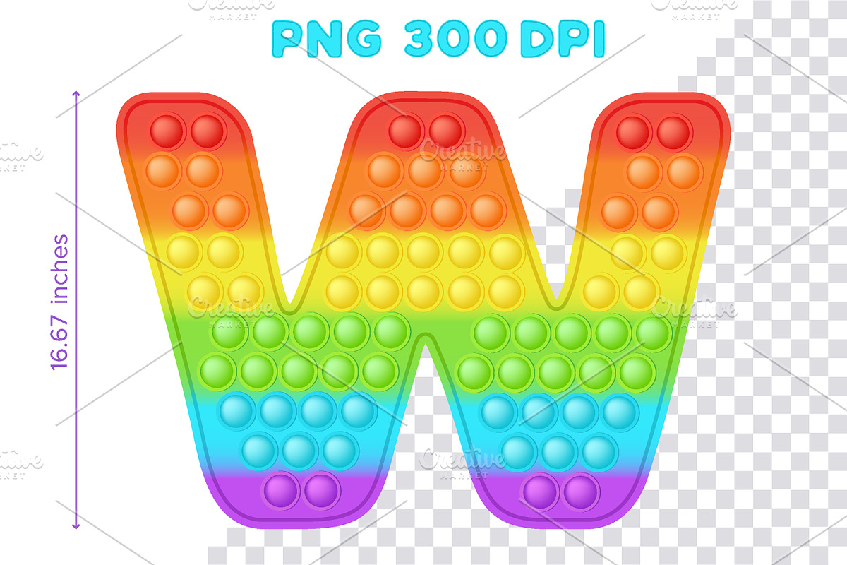 Pop it Rainbow alphabet & numbers, an Education Illustration by VectoriyA (Photo 3 of 3)