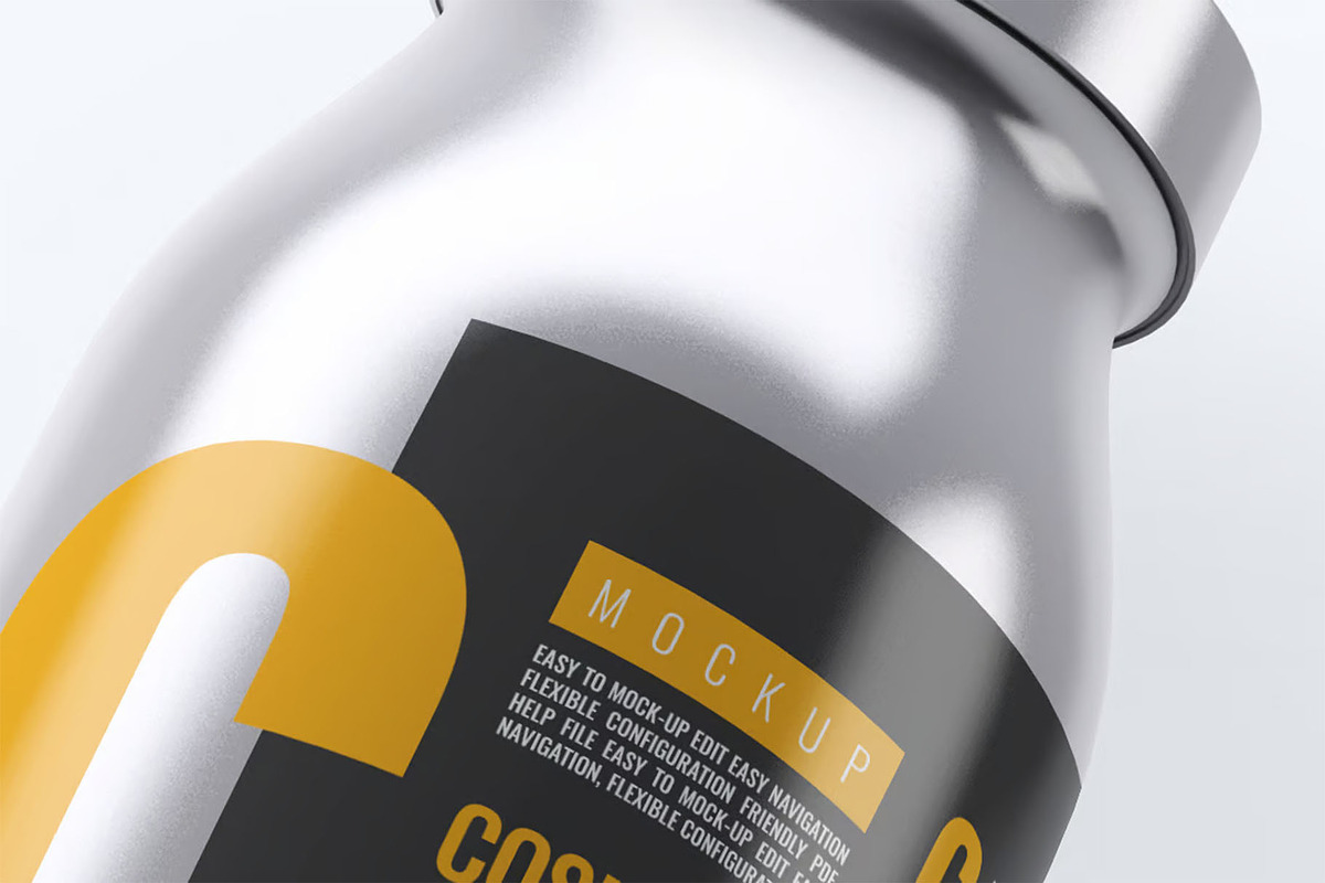 Metal Cosmetic Bottle Mock-Up, a Product Mockup by Hubzway (Photo 6 of 8)