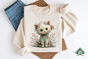 Whimsical Spring Cat Clipart Png, an Illustration by Craft Nest (Thumbnail 10 of 12)