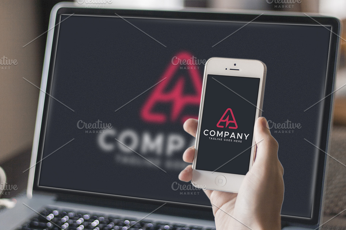 Letter A pulse logo design template, a Branding & Logo Template by Amadul11 (Photo 4 of 4)