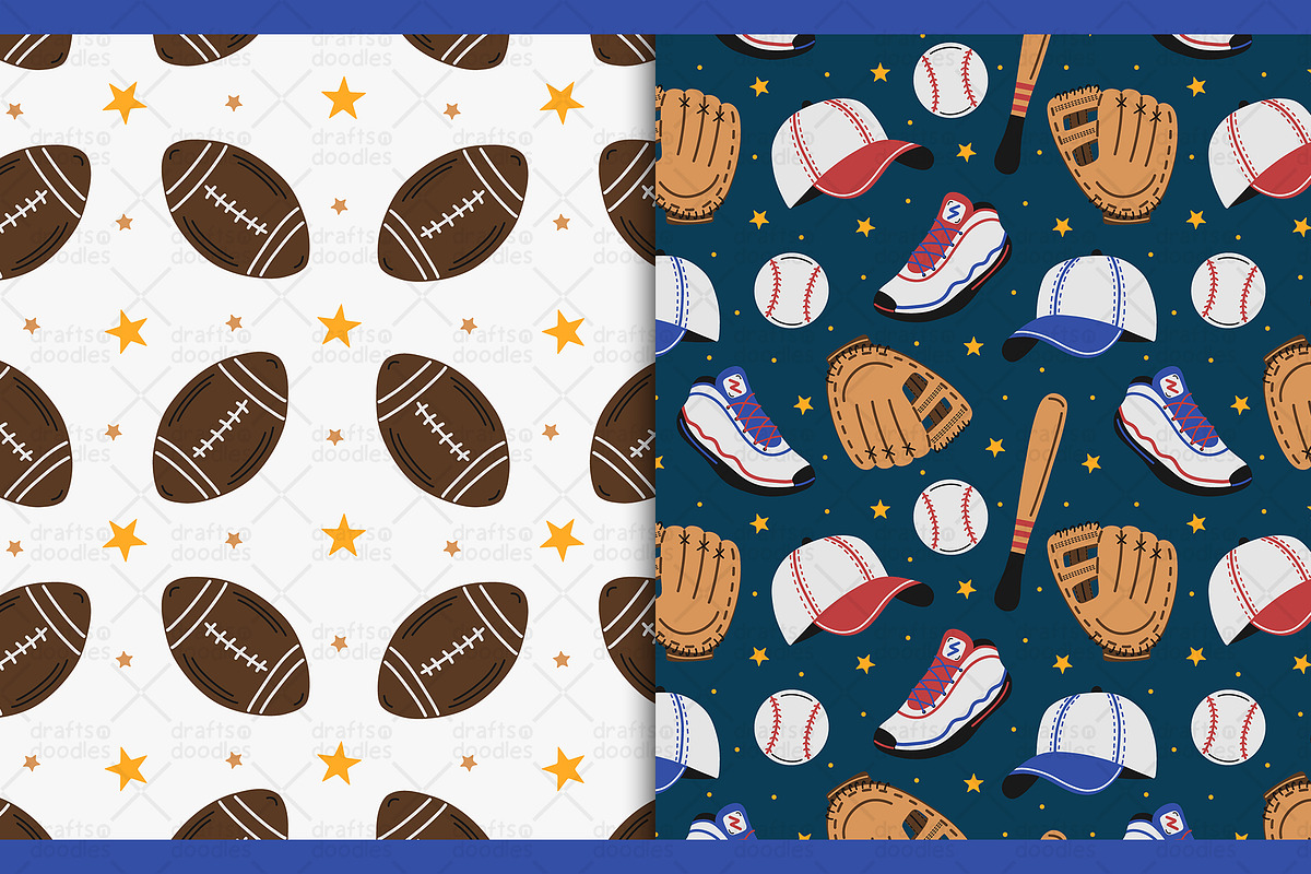 Sports Equipment Graphic Set, a Pattern Graphic by Drafts n Doodles (Photo 6 of 11)
