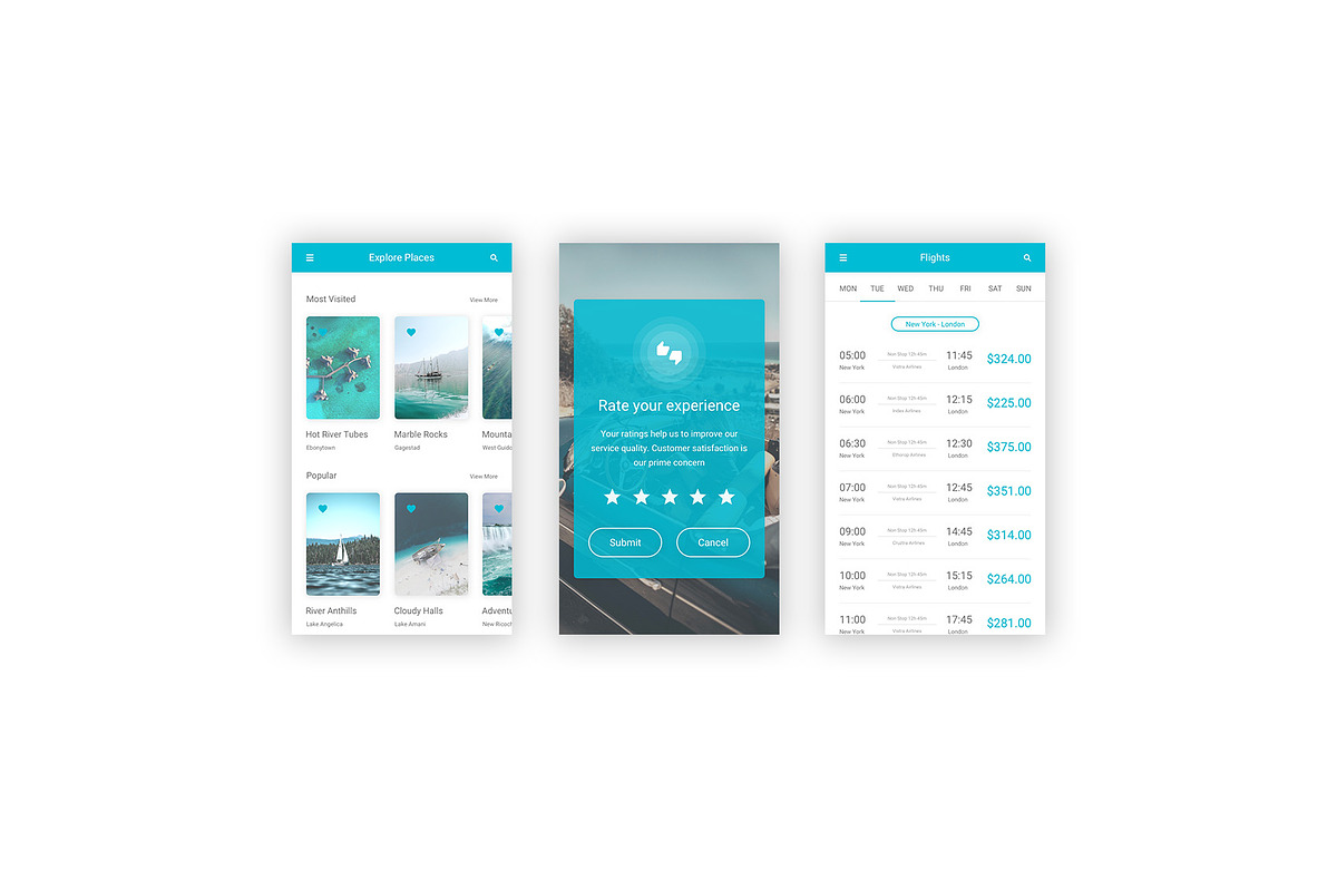 Travel & Flight Booking Figma App, an UI Kit Template by themelove (Photo 4 of 16)