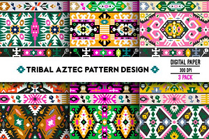 Collection Bright Aztec Patterns