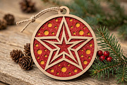 Christmas Star Ornament SVG File, an Object Graphic by Libby Wishes (Thumbnail 1 of 3)