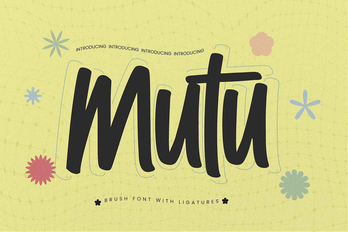 Mutu – Brush Font With Ligatures, a Handwritten Font by Gassstype (Photo 1 of 8)