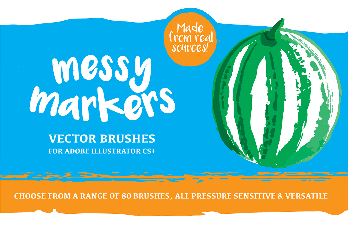 Messy Markers for Illustrator, a Brush Add-On by Sheree Designs (Photo 1 of 4)