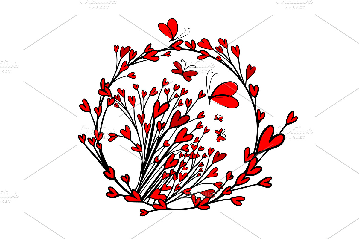 Abstraction of hearts and flowers, an Object Illustration by Nenahliadava Design