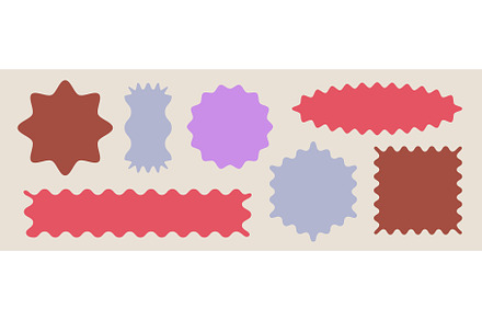 Color scallop edge frames set, a Texture Illustration by art PVP - market