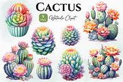 Cactus Watercolor Clipart Png, a Decorative Illustration by danishgraphics (Thumbnail 1 of 6)