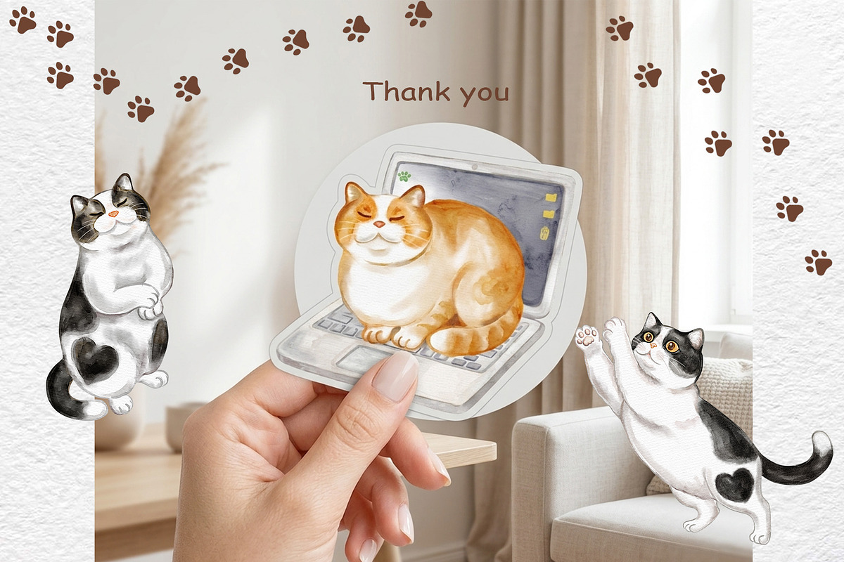 Funny Cats & Thought Bubbles - Quirk, an Animal Illustration by Watercolor dreams (Photo 6 of 6)