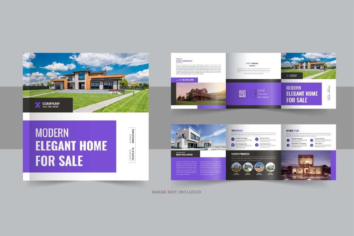 Real estate square trifold brochure, a Brochure Template by Pavel_design