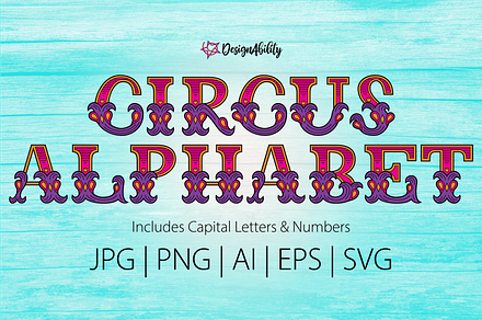 Circus Alphabet Pink Purple & Orange