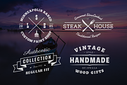 Vintage Logo PSD Template - Set of 4, a Branding & Logo Template by ShalexDesigns (Thumbnail 1 of 2)