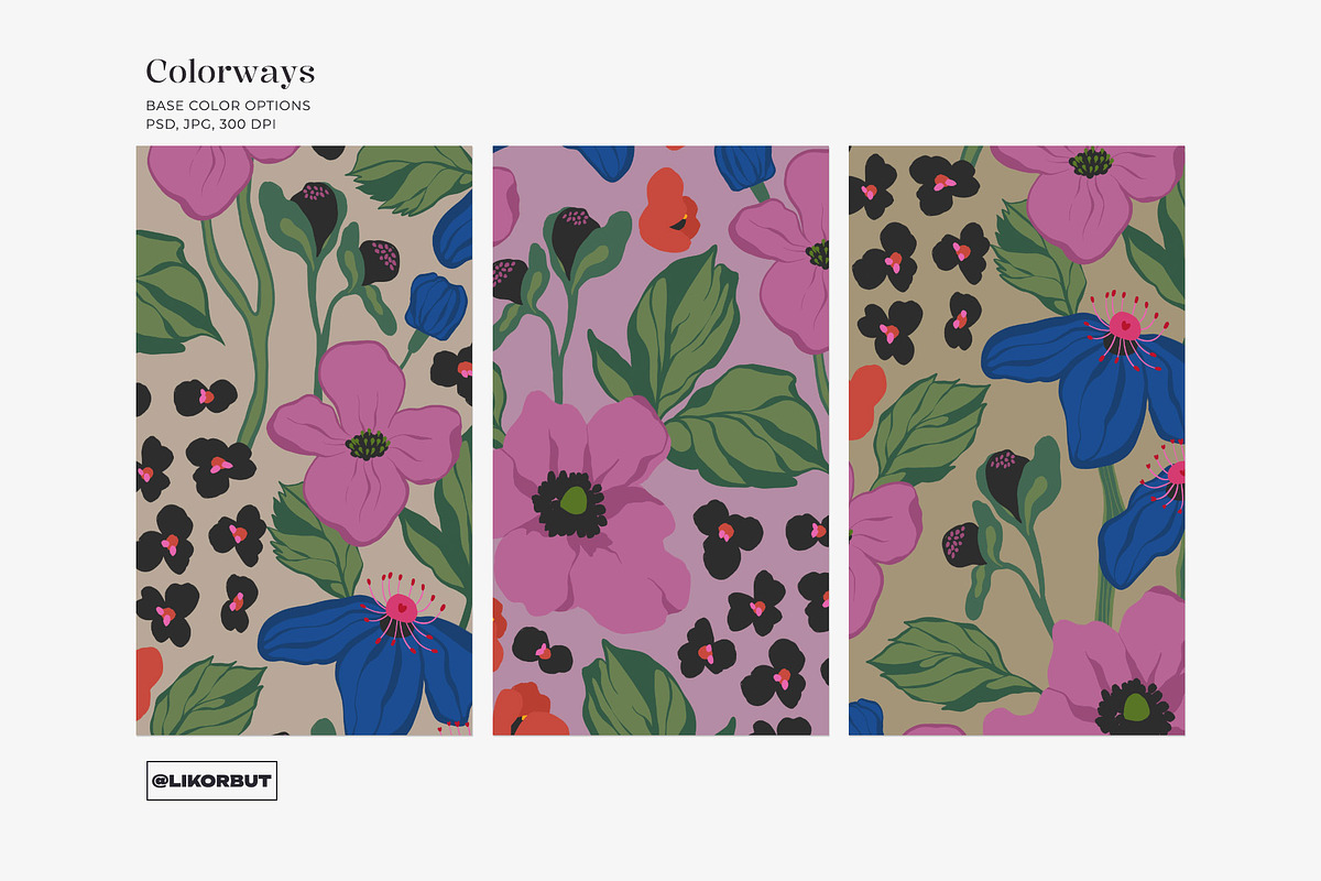 Moody Modern Floral Seamless Pattern, a Pattern Graphic by likorbut (Photo 8 of 13)