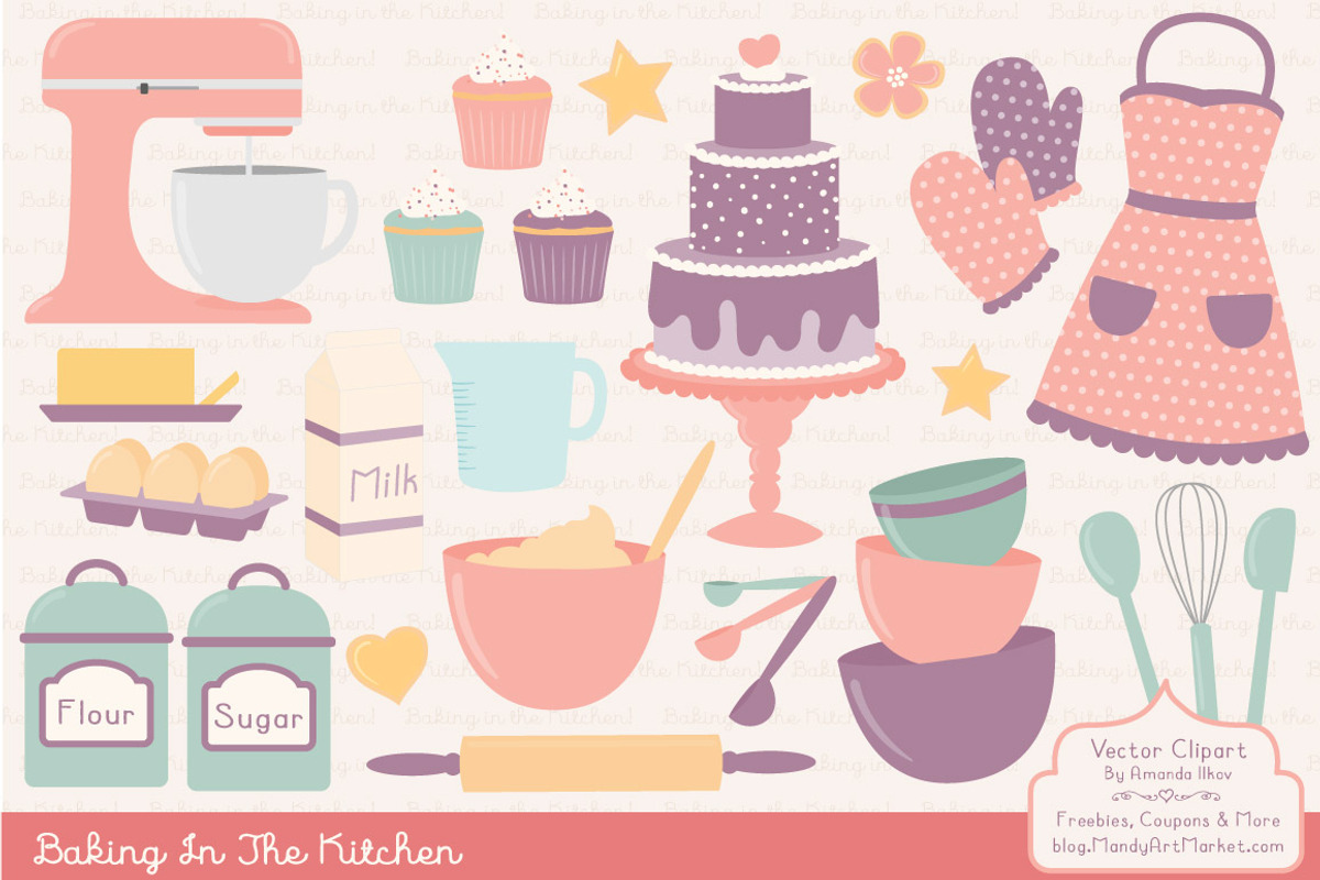 Vintage Baking Clipart & Vectors, an Illustration by Amanda Ilkov (Photo 1 of 4)