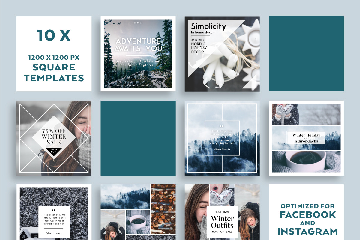 Nordic Winter SOCIAL BANNER Pack, a Social Media Template by Andimaginary Creative Co. (Photo 3 of 5)