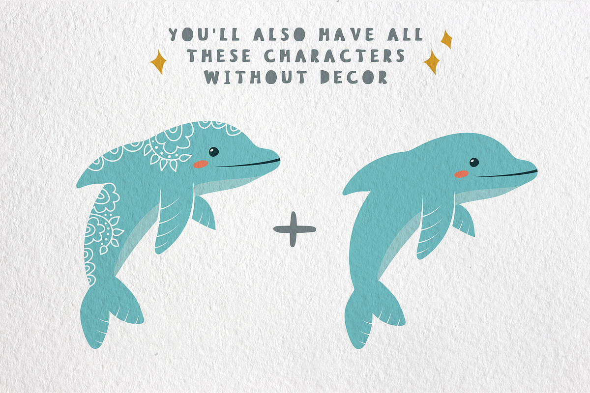Under the sea clipart for kids, an Animal Illustration by RinaKustova (Photo 4 of 12)