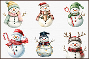 Christmas Snowman Clipart, Christmas, an Illustration by Sublimation Artist (Thumbnail 3 of 6)