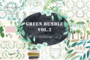 Green Bundle. vol.2. Watercolor, a Decorative Illustration by LABFcreations (Thumbnail 1 of 14)