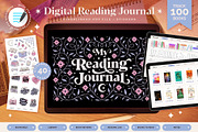 Digital Reading Journal – Blue, a Stationery Template by Aurelie Maron (Thumbnail 1 of 9)