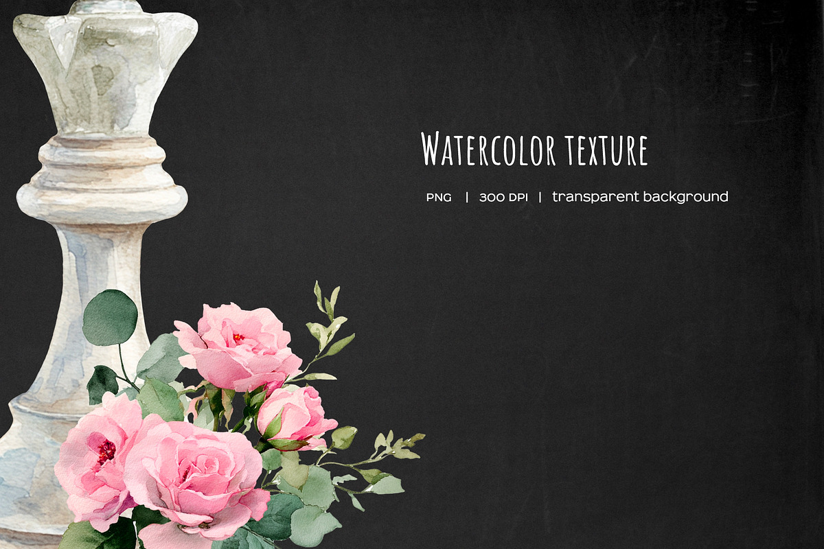 Watercolor floral chess pieces, an Object Illustration by Art and Funny (Photo 3 of 3)