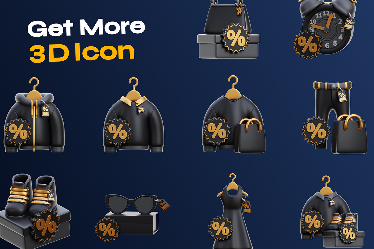 Black Friday 3D Icon pack, an Environmental 3D Model by orenjidesign (Photo 7 of 8)