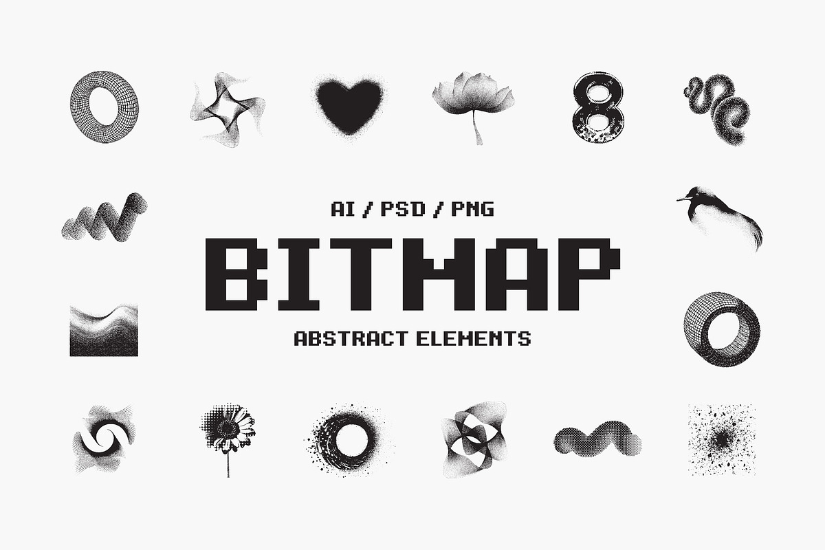 Abstract Bitmap Vector Elements, an Object Graphic by Design Squad