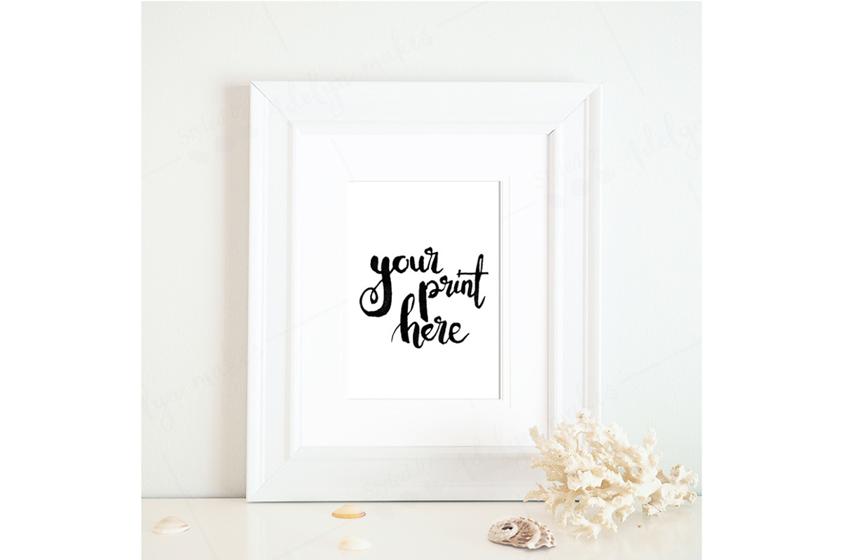 Styled white frame mockup - beach 5, a Print Template by Styled by Adelyn makes