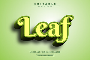 Leaf 3D Editable Text Effect