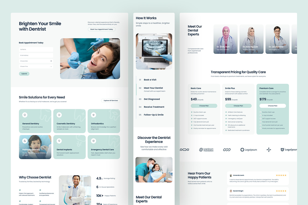 Dental Clinic Website UI Figma preview 2