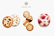 Watercolor Cookies & Biscuits, a Decorative Illustration by ThaismotaCreativeCo (Thumbnail 3 of 8)
