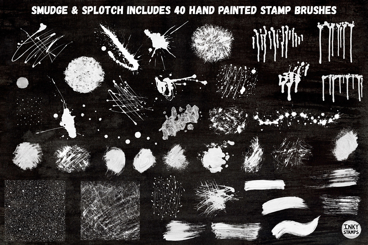 Gritty Stamp Brushes - Photoshop, a Brush Add-On by INKY STAMP BRUSHES (Photo 2 of 10)