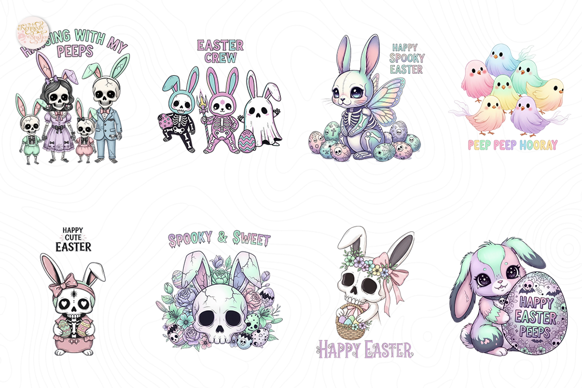 Cute Spooky Easter PNG Clipart., an Object Illustration by KennedyStudio (Photo 2 of 5)