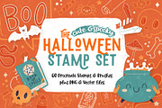 Procreate Halloween Stamp Set, a Brush Add-On by PrettyLittlePigs (Thumbnail 1 of 8)