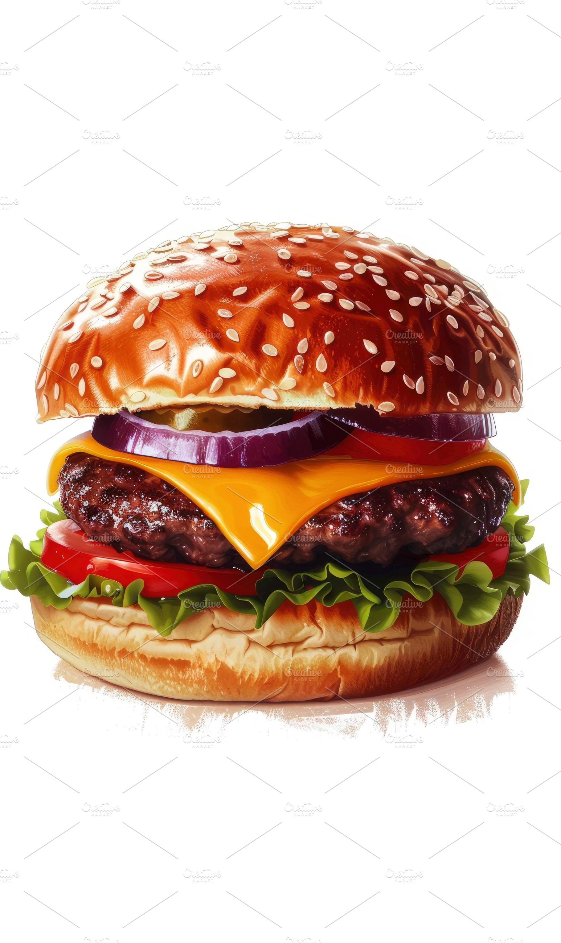 A delectable double cheeseburger wit, a Photo by LOGOCREATIVE