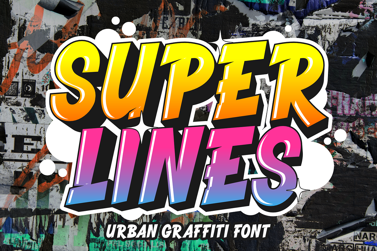 Super Lines - Graffiti Font, a Handwritten Font by Keithzo (Photo 1 of 5)