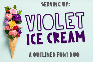 Violet Ice Cream - An Outlined Duo, a Font by CraftyLittleNodes