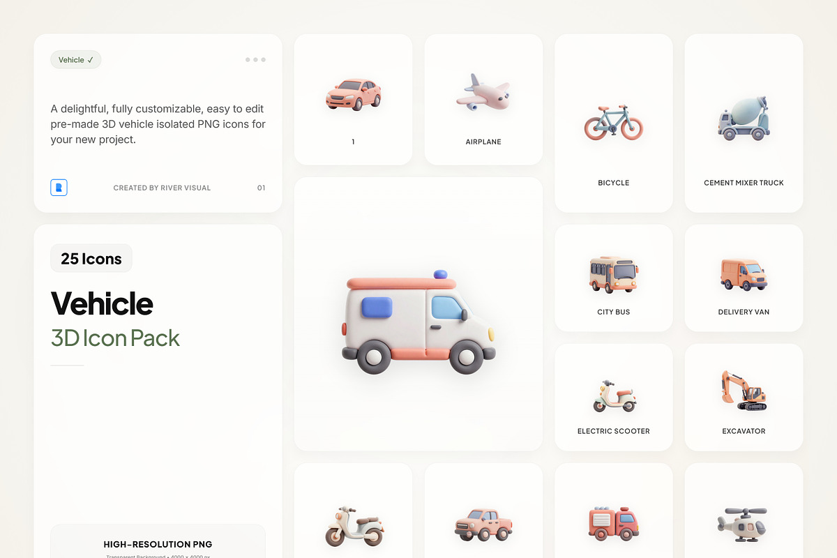 3D Vehicle, an Emoji Icon by River Visual (Photo 1 of 5)