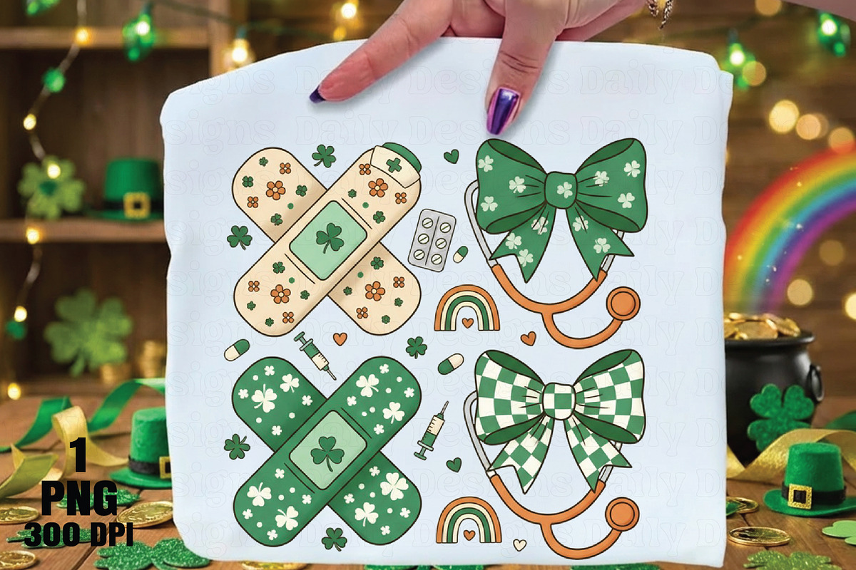 Nurse coquette St Patricks day png, an Illustration by Daily.Designs (Photo 1 of 5)
