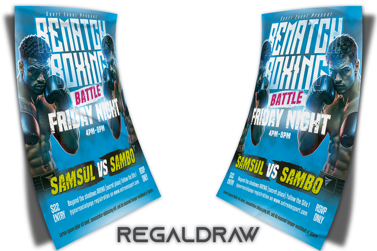 Boxing Sport Flyer Template, a Flyer Template by regalDRAW (Photo 2 of 5)