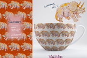 Dinosaurs seamless + clipart set, a Pattern Graphic by PatternsBlooming (Thumbnail 7 of 8)