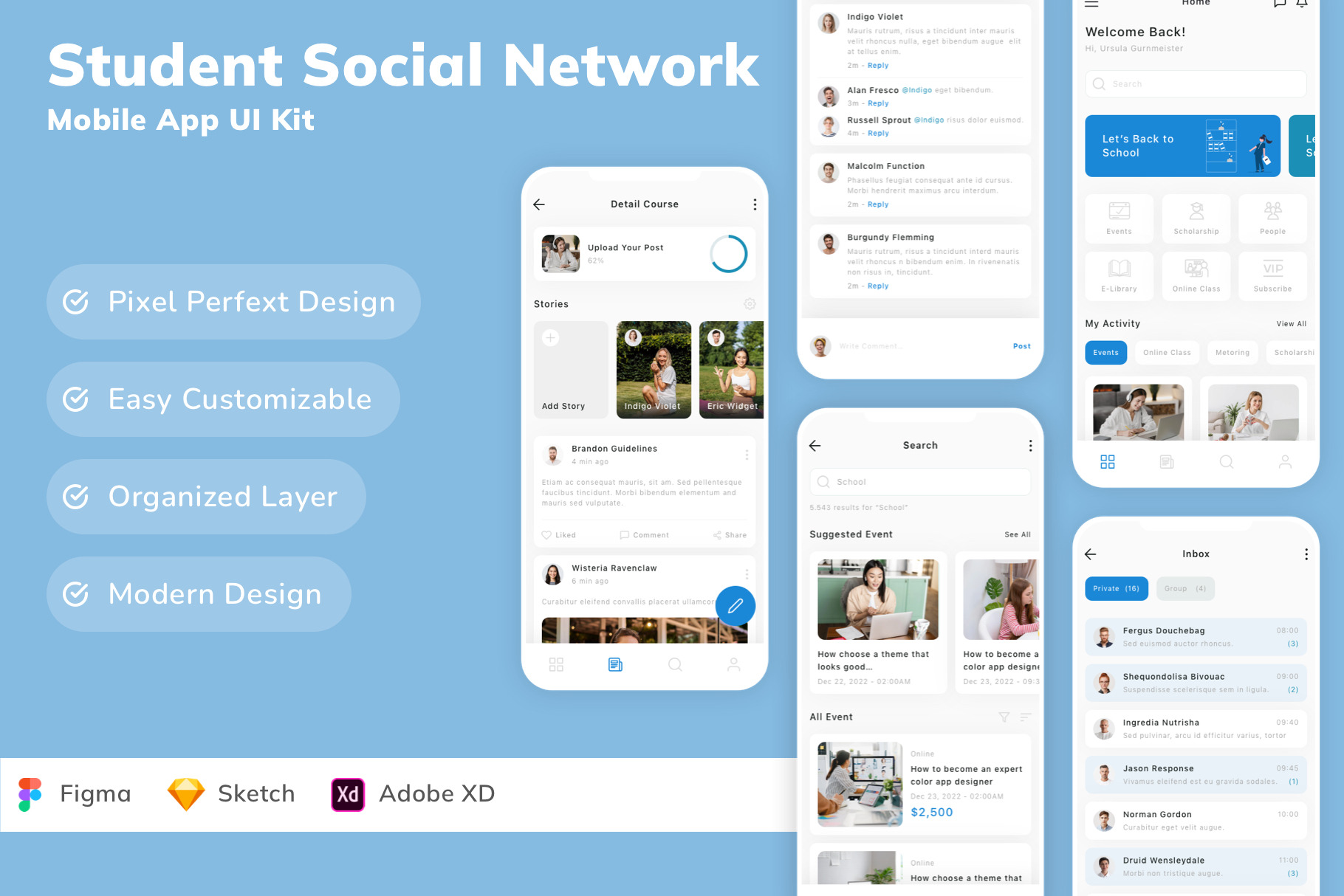 Student Social Network App UI Kit, an UI Kit Template by Betush ...