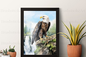 Watercolor Eagle Clipart, American