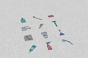 Flat Bathroom Icon Set, an Icon by Babic Goran (Thumbnail 2 of 2)