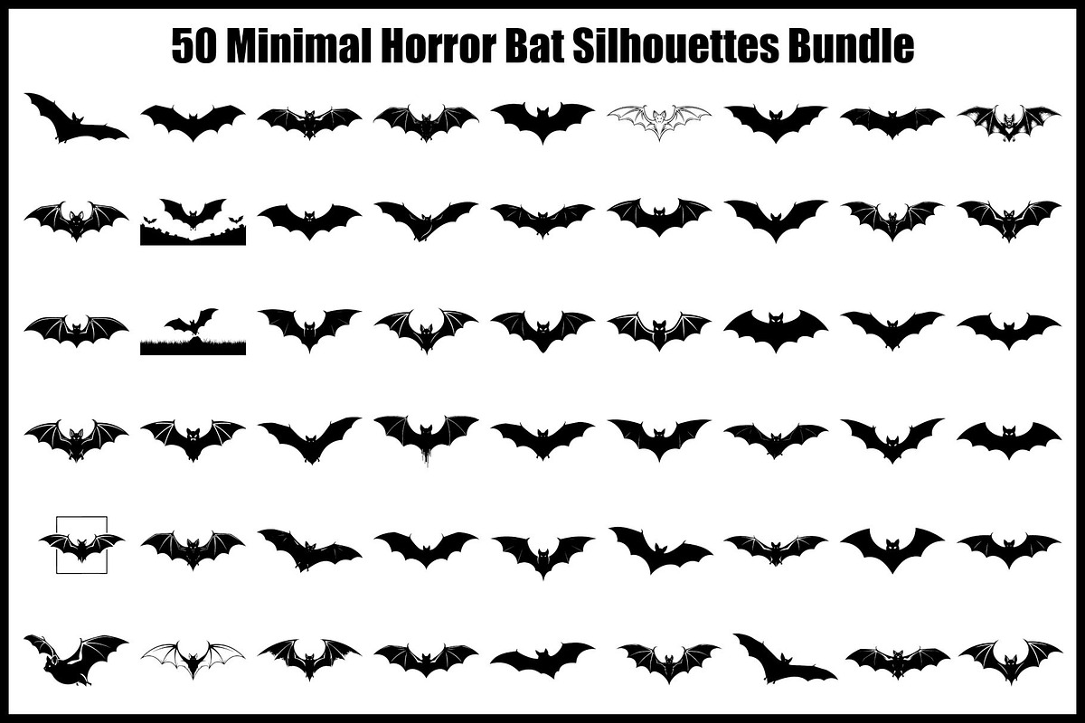 Minimal Horror Bat Silhouette Bundle, an Illustration by Designs_River (Photo 1 of 51)