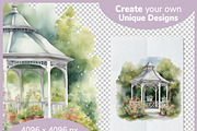 Garden Gazebo PNG Clipart Bundle, a Decorative Illustration by Digital Dreamscaping (Thumbnail 4 of 10)