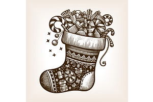 Christmas stocking with gifts, an Object Illustration by AlexArt