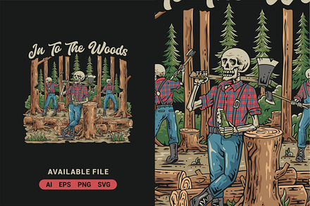 Skeleton Lumberjack Vector